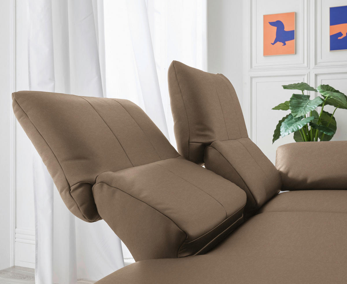 RÉCAMIERE in Echtleder Hellbraun  - Chromfarben/Hellbraun, Design, Leder/Metall (209/85-109/95-16cm) - Dieter Knoll