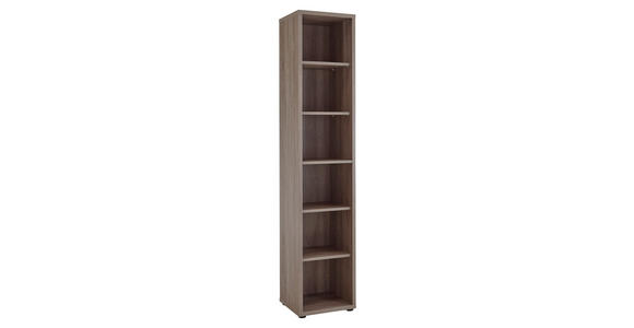 AKTENREGAL - Trüffeleichefarben/Schwarz, KONVENTIONELL, Holzwerkstoff/Kunststoff (43,9/215,2/40cm) - Voleo