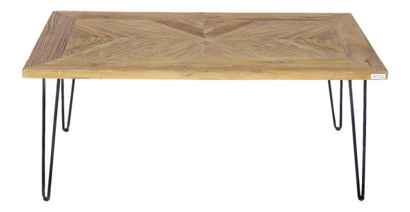 COUCHTISCH in Holz, Metall 107/60/45 cm  - Schwarz/Naturfarben, ROMANTIK / LANDHAUS, Holz/Metall (107/60/45cm) - Xora