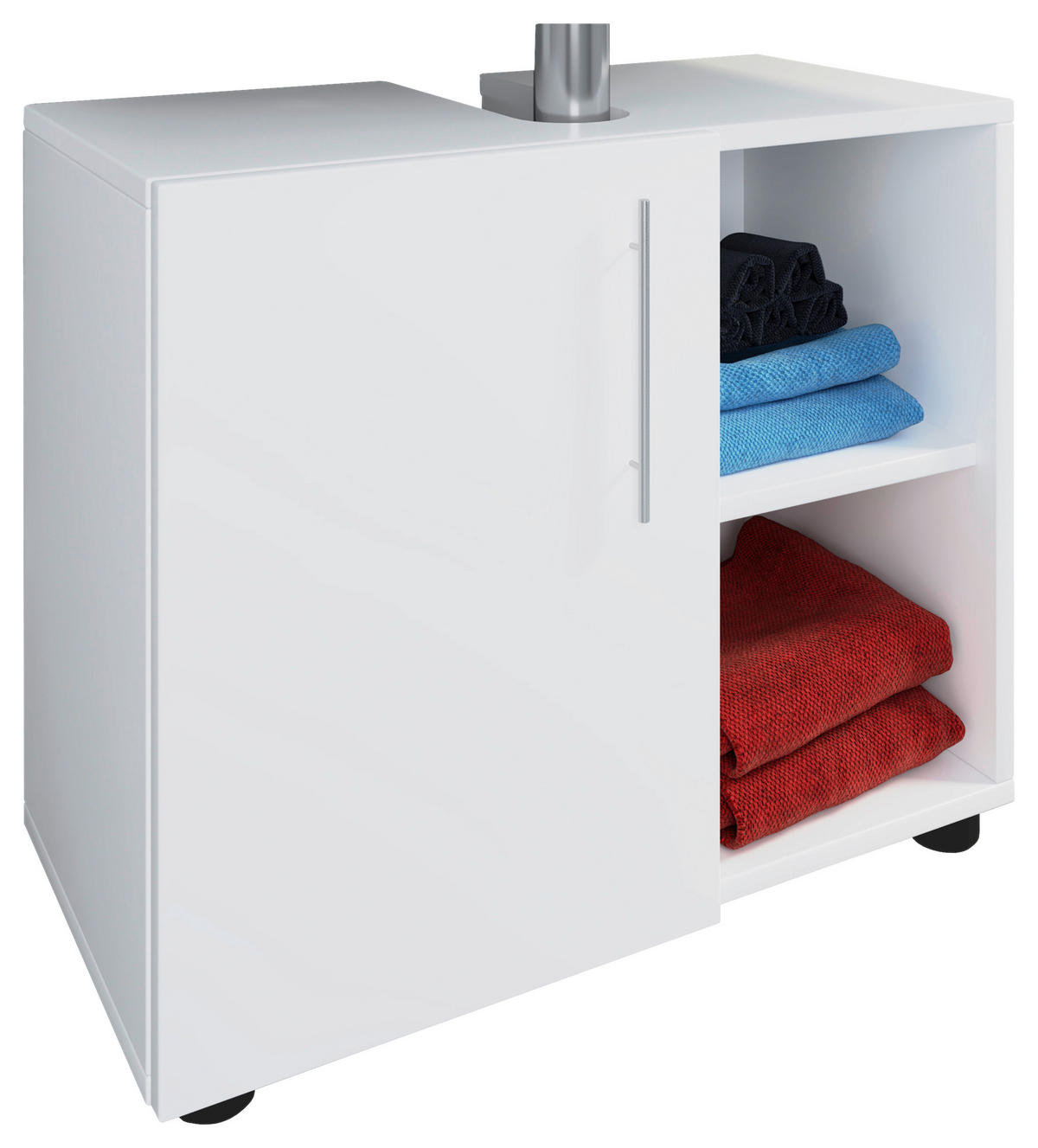 WASCHBECKENUNTERSCHRANK 60,2/50,7/29,6 cm  - Weiss/Schwarz, Modern, Holzwerkstoff/Kunststoff (60,2/50,7/29,6cm) - MID.YOU