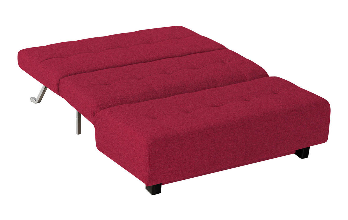 SCHLAFSOFA in Textil Rot  - Rot/Schwarz, Design, Textil/Metall (145/92/102cm) - Novel