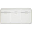 SIDEBOARD  in 184/89/45 cm  - Edelstahlfarben/Weiß, Design, Holzwerkstoff/Metall (184/89/45cm) - Xora