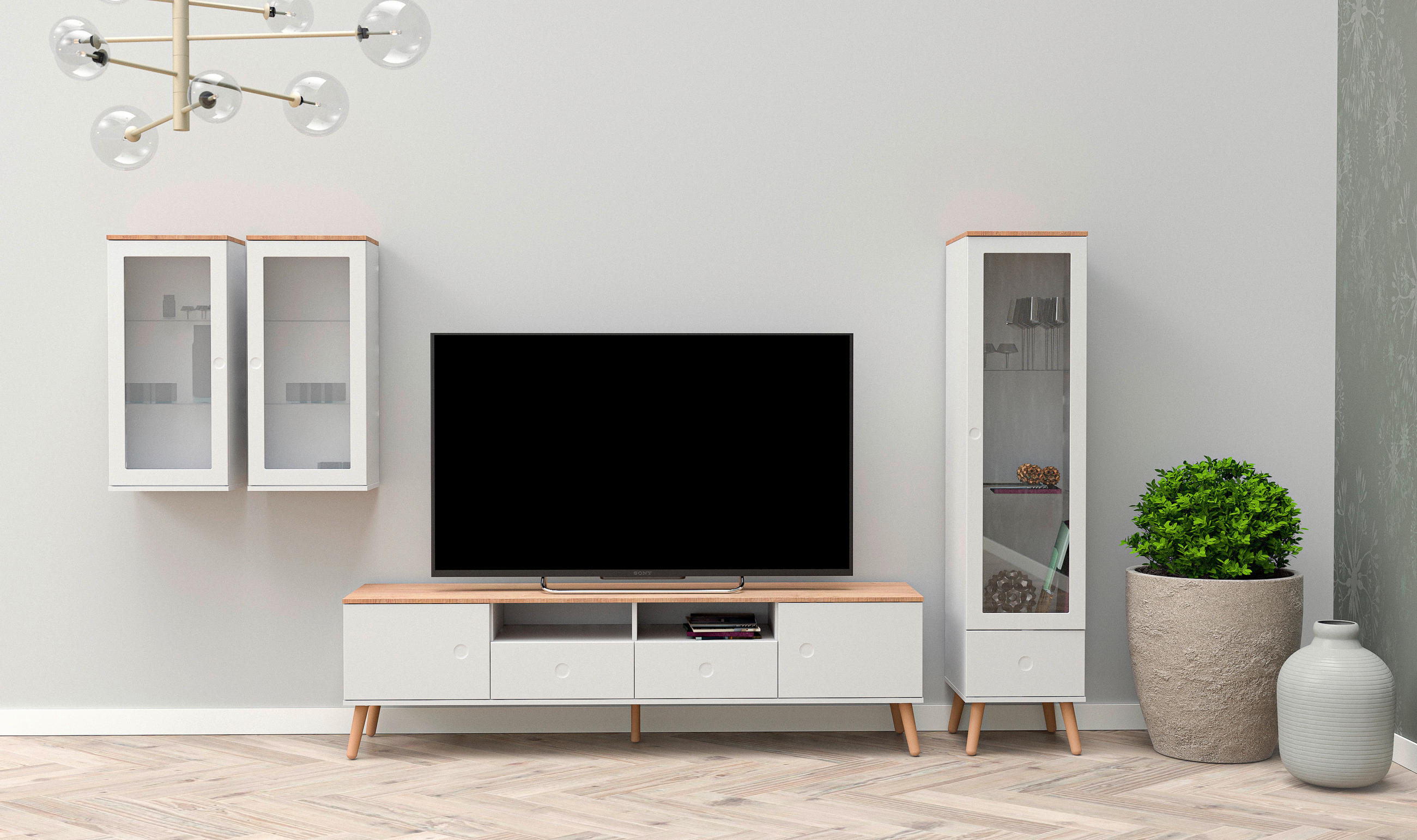TV-ELEMENT - Eichefarben/Naturfarben, Design, Holz/Holzwerkstoff (192/54/43cm)