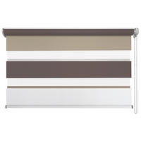 DOPPELROLLO  halbtransparent   140/160 cm   - Braun/Weiß, Basics, Textil (140/160cm)