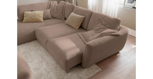 ECKSOFA  in Chenille Taupe  224/307 cm  - Taupe/Schwarz, KONVENTIONELL, Kunststoff/Textil (224/307cm) - Hom`in