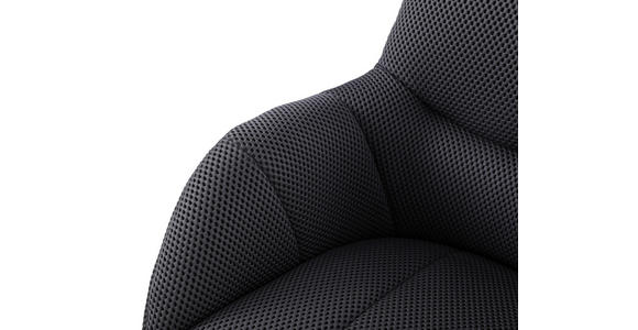 ARMLEHNSTUHL in Eisen Webstoff - Schwarz/Grau, Design, Textil/Metall (63/85/66cm) - Novel