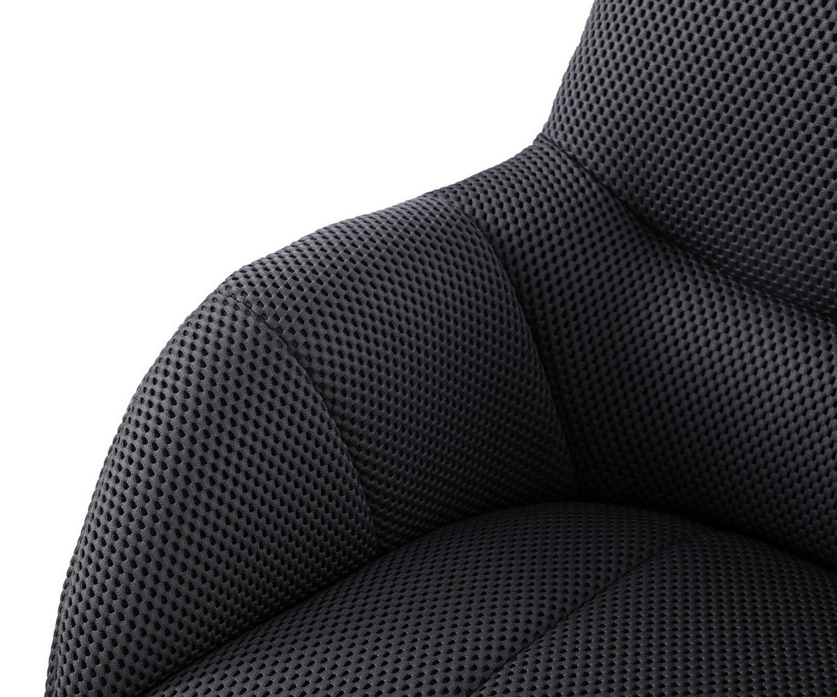 STOL MED ARMSTÖD järn vävt tyg  - grå/svart, Design, metall/textil (63/85/66cm) - Novel
