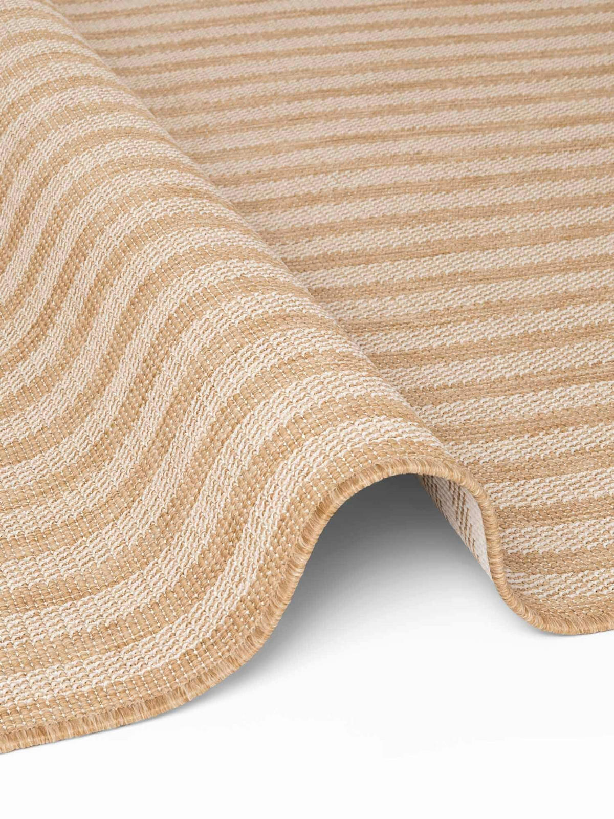 FLACHWEBETEPPICH 200/300 cm Haringey Weiß, Sandfarben rechteckig  - Sandfarben/Weiß, Design, Kunststoff (200/300cm)