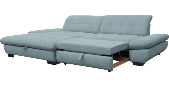 ECKSOFA in Mikrofaser Pastellblau  - Pastellblau/Schwarz, Design, Textil/Metall (198/290cm) - Xora