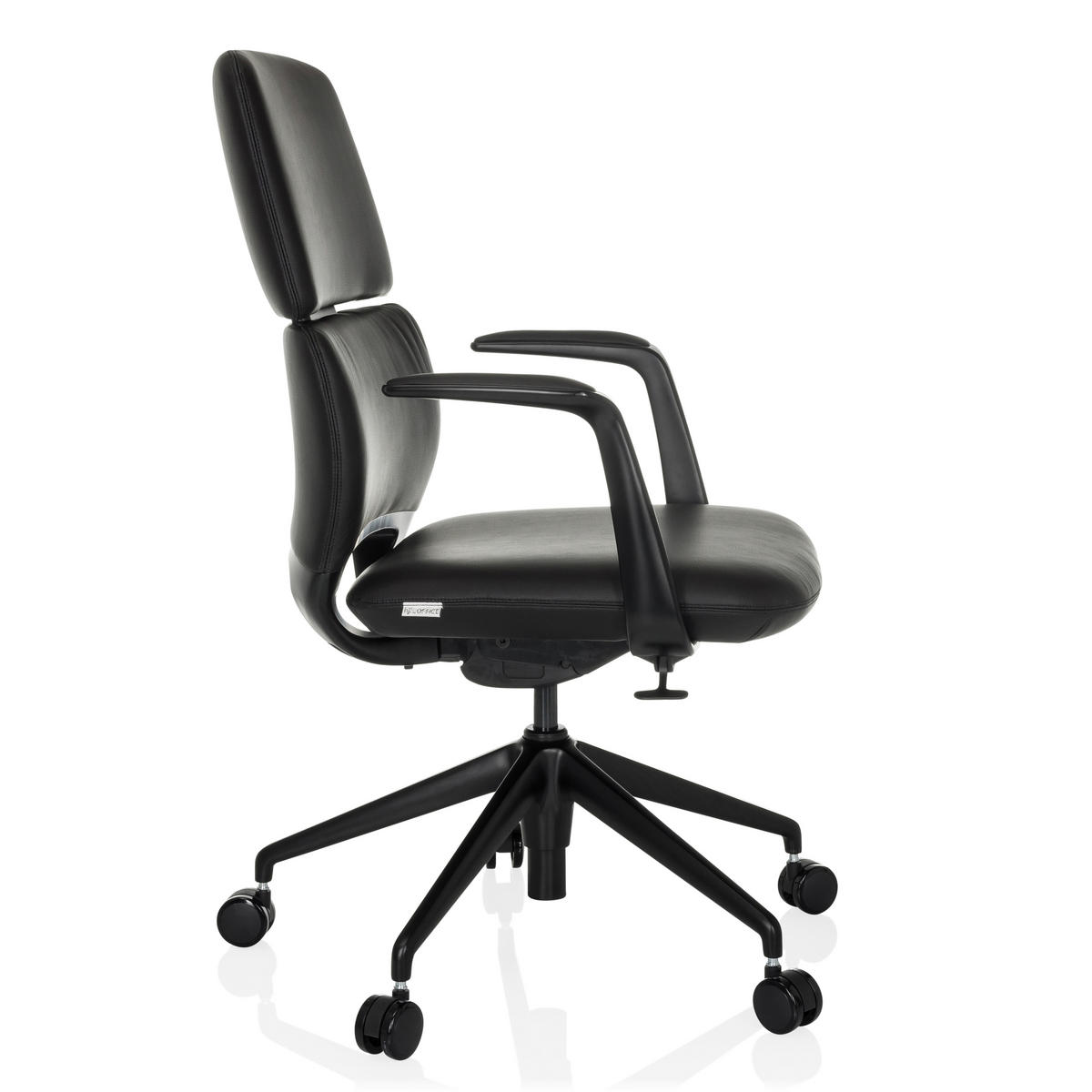 DREHSTUHL  - Schwarz, MODERN, Leder/Kunststoff (62/98-108/60cm) - MID.YOU