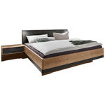 BETTANLAGE 180/200 cm  in Graphitfarben, Eichefarben  - Eichefarben/Graphitfarben, KONVENTIONELL, Glas/Holzwerkstoff (180/200cm) - Novel