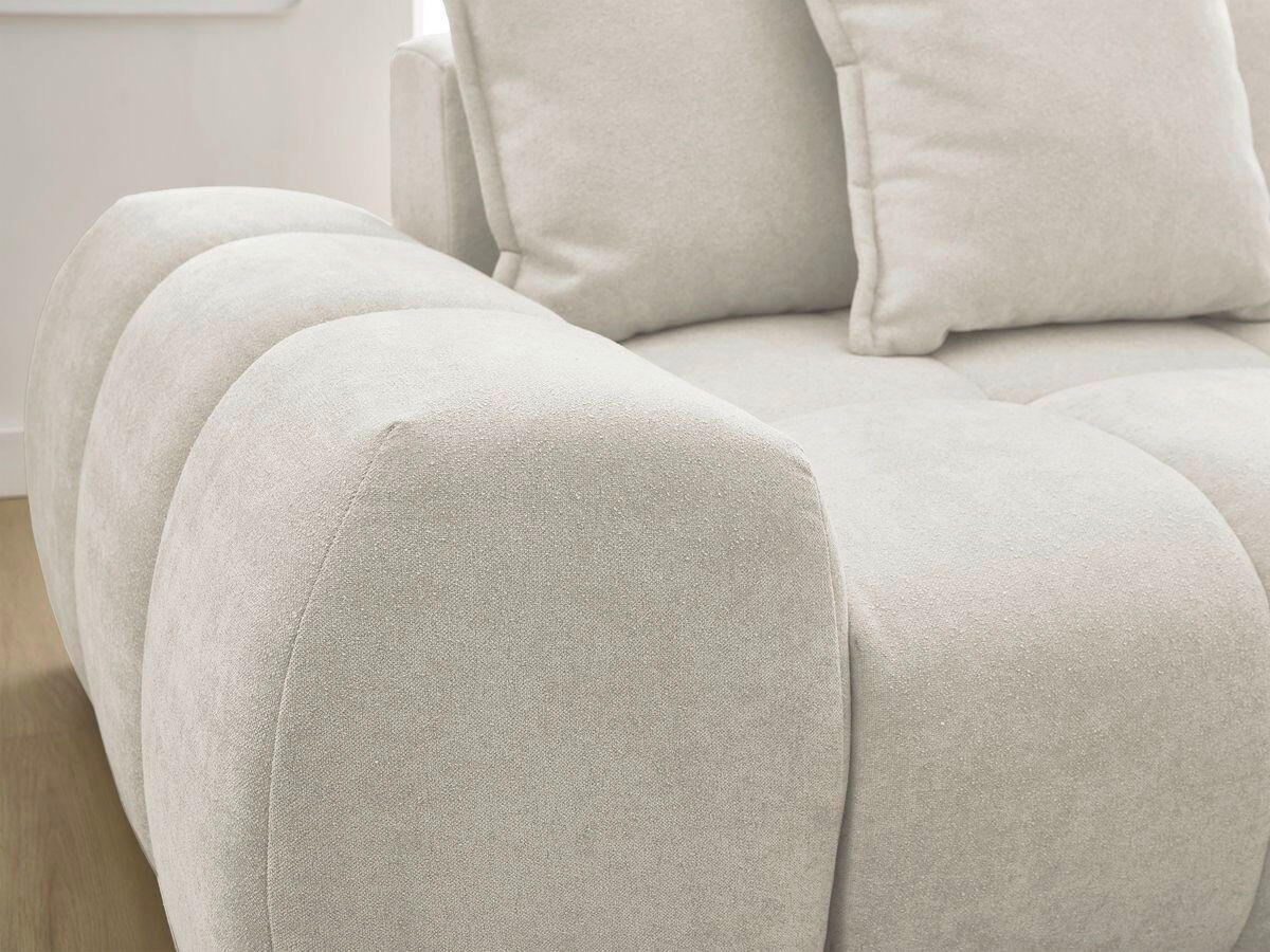 ECKSCHLAFSOFA EVEREST  mit Rücken echt, Armteil links, Armteil rechts Struktur Beige  - Beige/Schwarz, MODERN, Kunststoff/Textil (318/180cm) - Livetastic