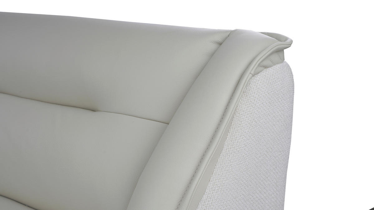 ECKBANK 237/178 cm Struktur Echtleder Schwarz, Beige   - Beige/Schwarz, Design, Leder/Textil (237/178cm) - Novel