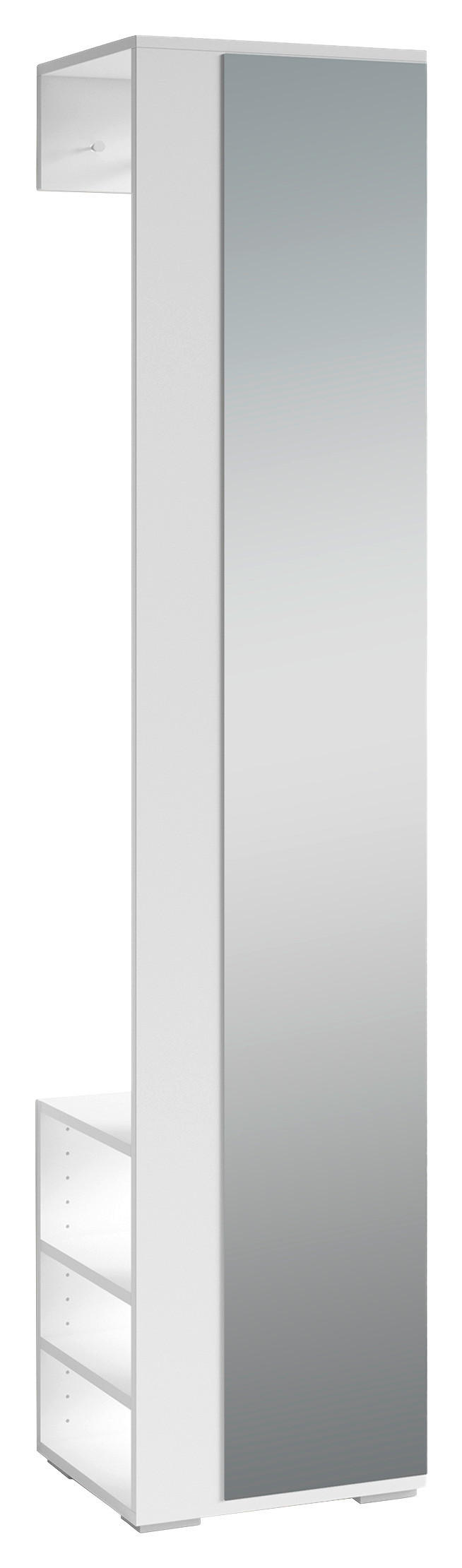 GARDEROBENSCHRANK  in 40/184/35 cm  - Silberfarben/Weiß, MODERN, Glas/Holzwerkstoff (40/184/35cm) - MID.YOU