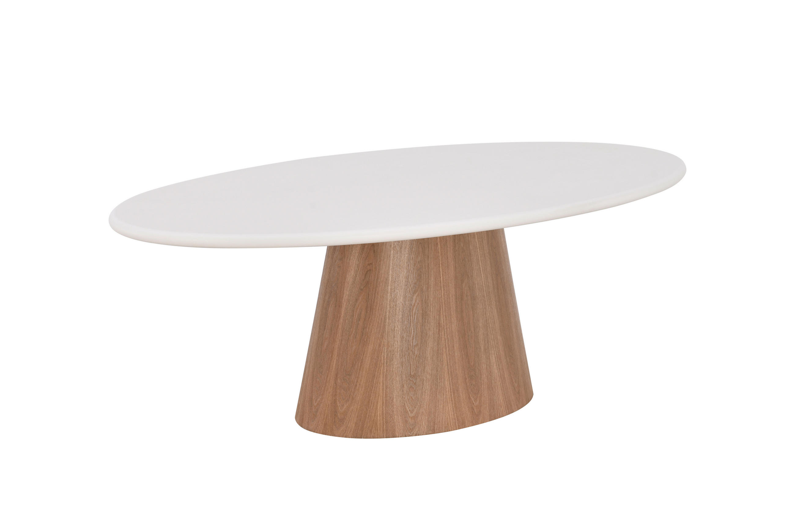 ESSTISCH 220/120/76 cm Echtholz, Nachbildung  Holz, Holzwerkstoff oval Weiß, Eichefarben  - Eichefarben/Weiß, Design, Holz/Holzwerkstoff (220/120/76cm) - VanDerken
