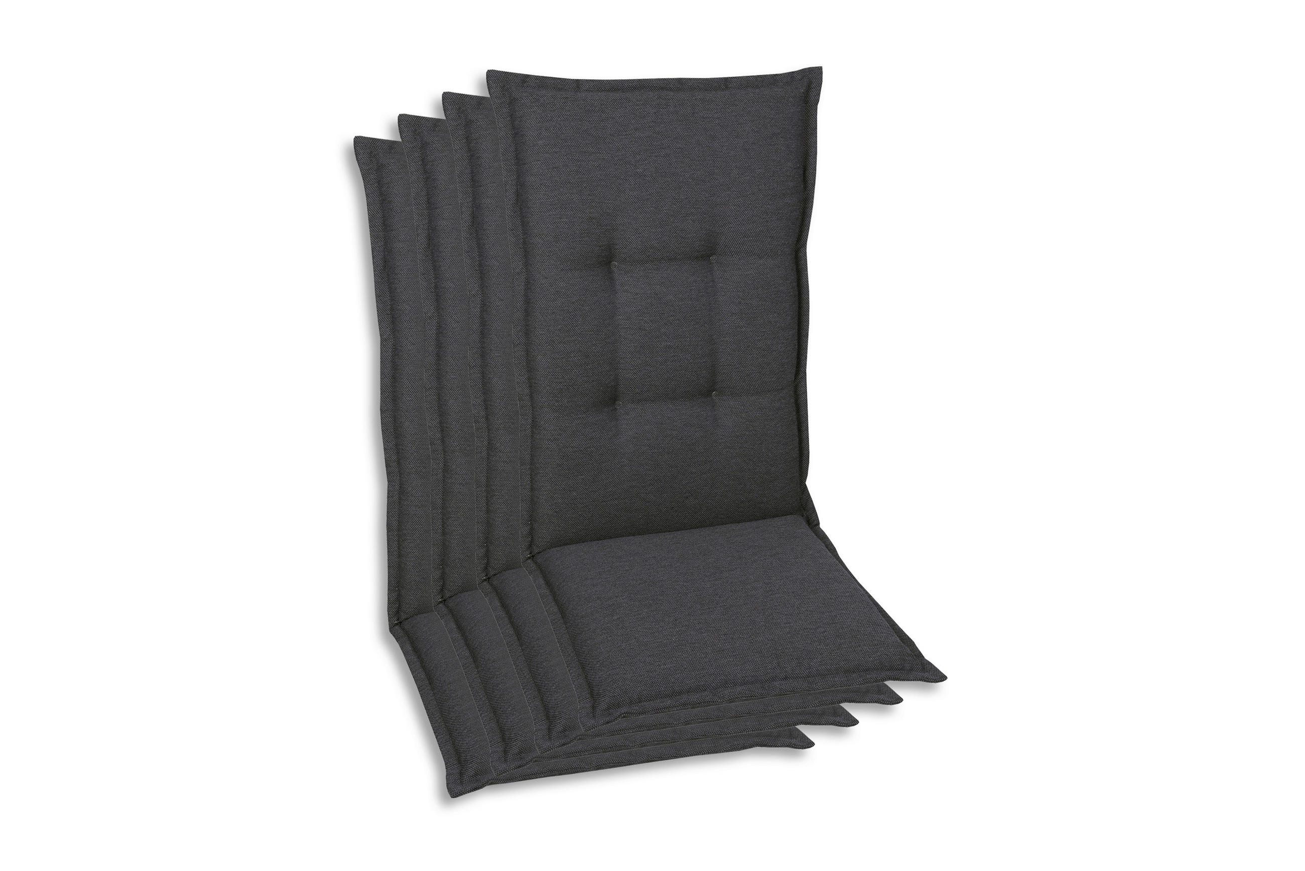 SESSELAUFLAGENSET Uni  - Anthrazit, Basics, Textil (50/7/120cm)