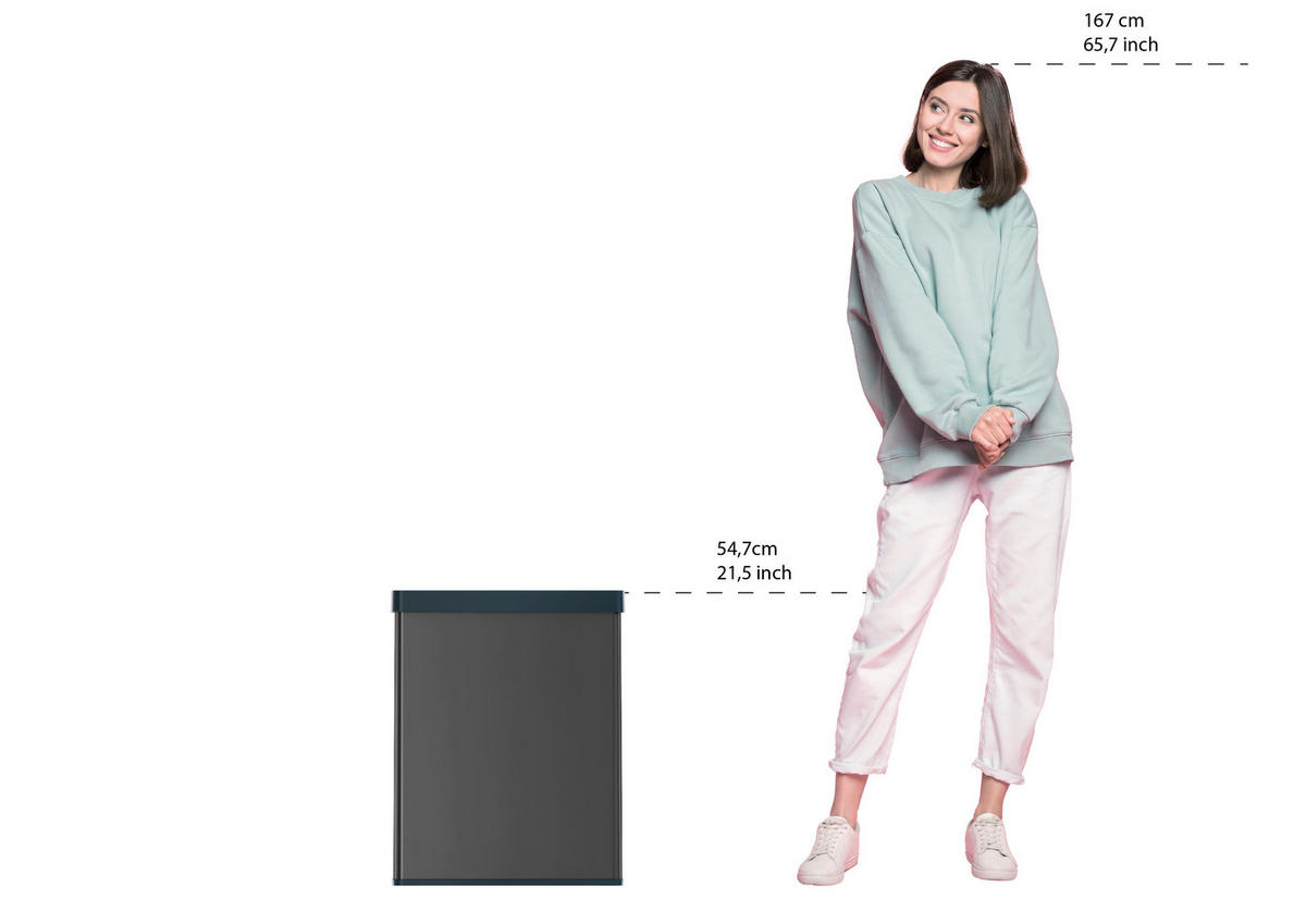 SZEMETES  - fekete/szürke, Basics (26.5/54.7/43.5cm) - Curver