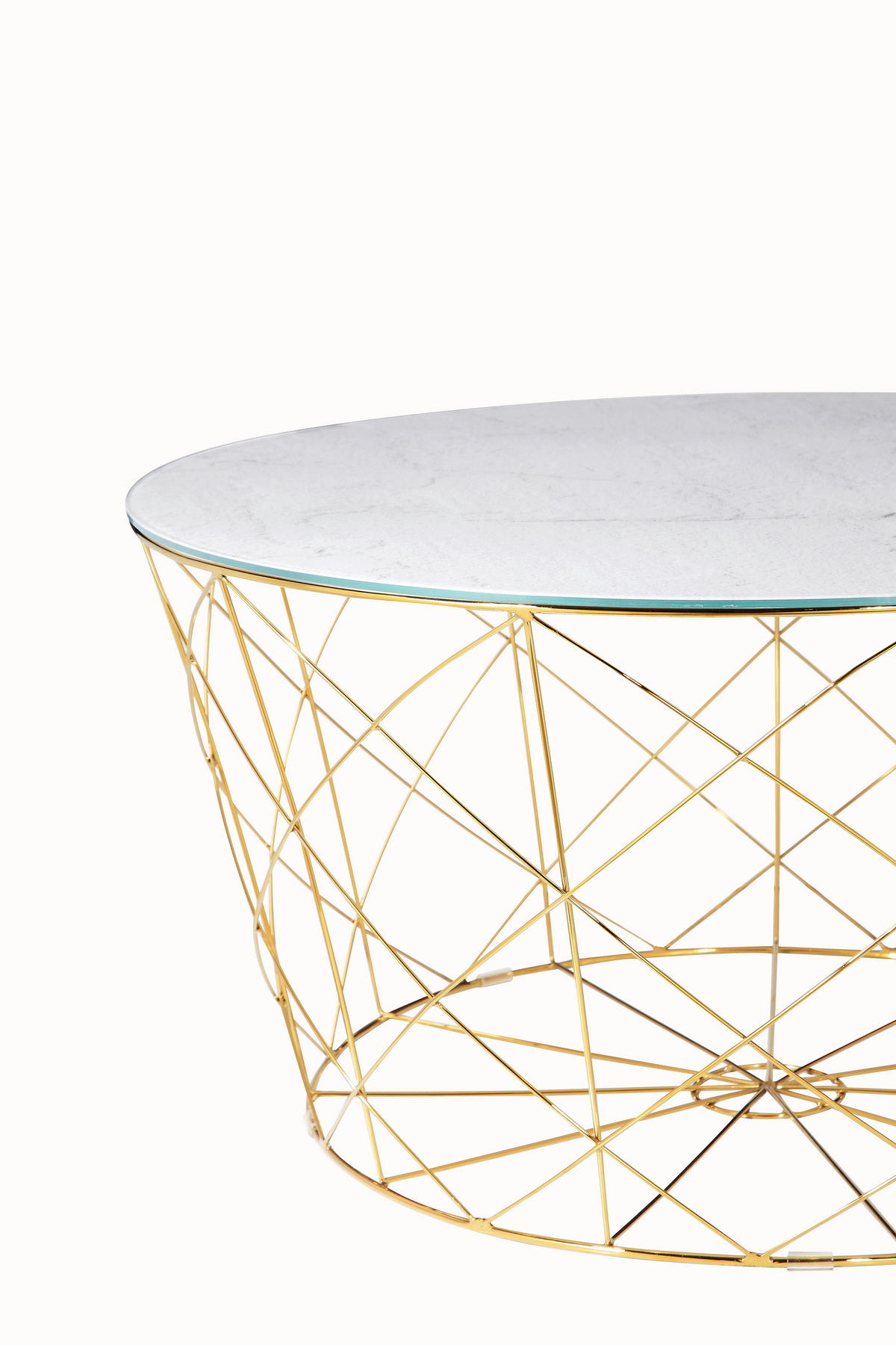 COUCHTISCH in Metall, Glas 80/80/45 cm  - Goldfarben/Weiß, Design, Glas/Metall (80/80/45cm) - Livetastic