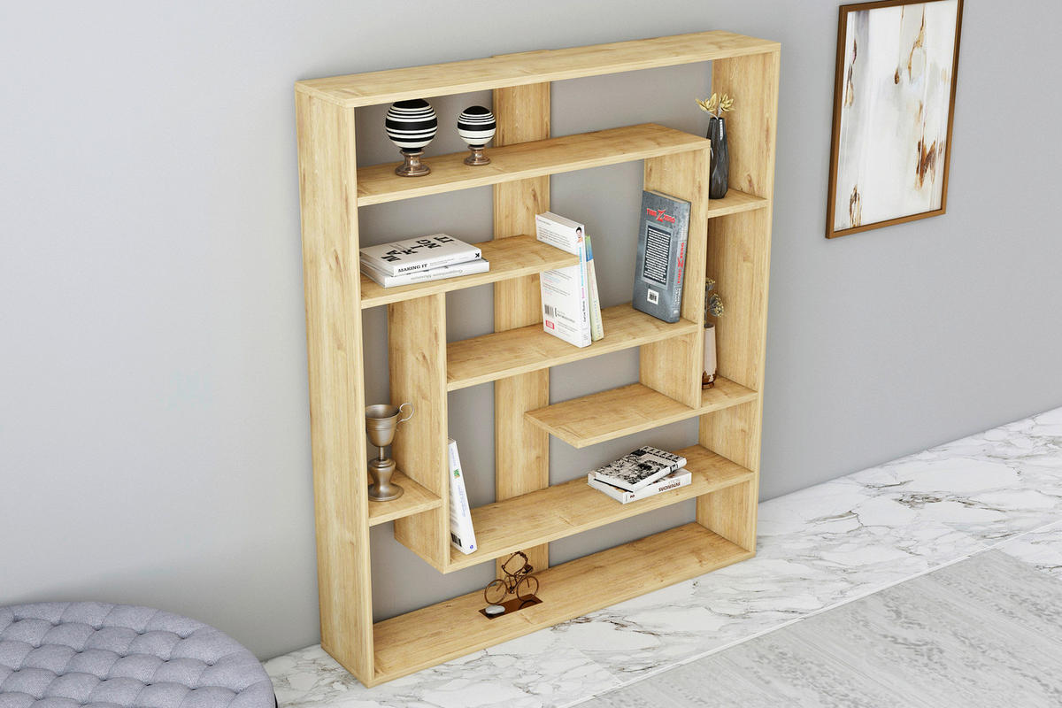 REGAL  114/132/22 cm Eichefarben  - Eichefarben, Design, Holzwerkstoff (114/132/22cm) - Livetastic