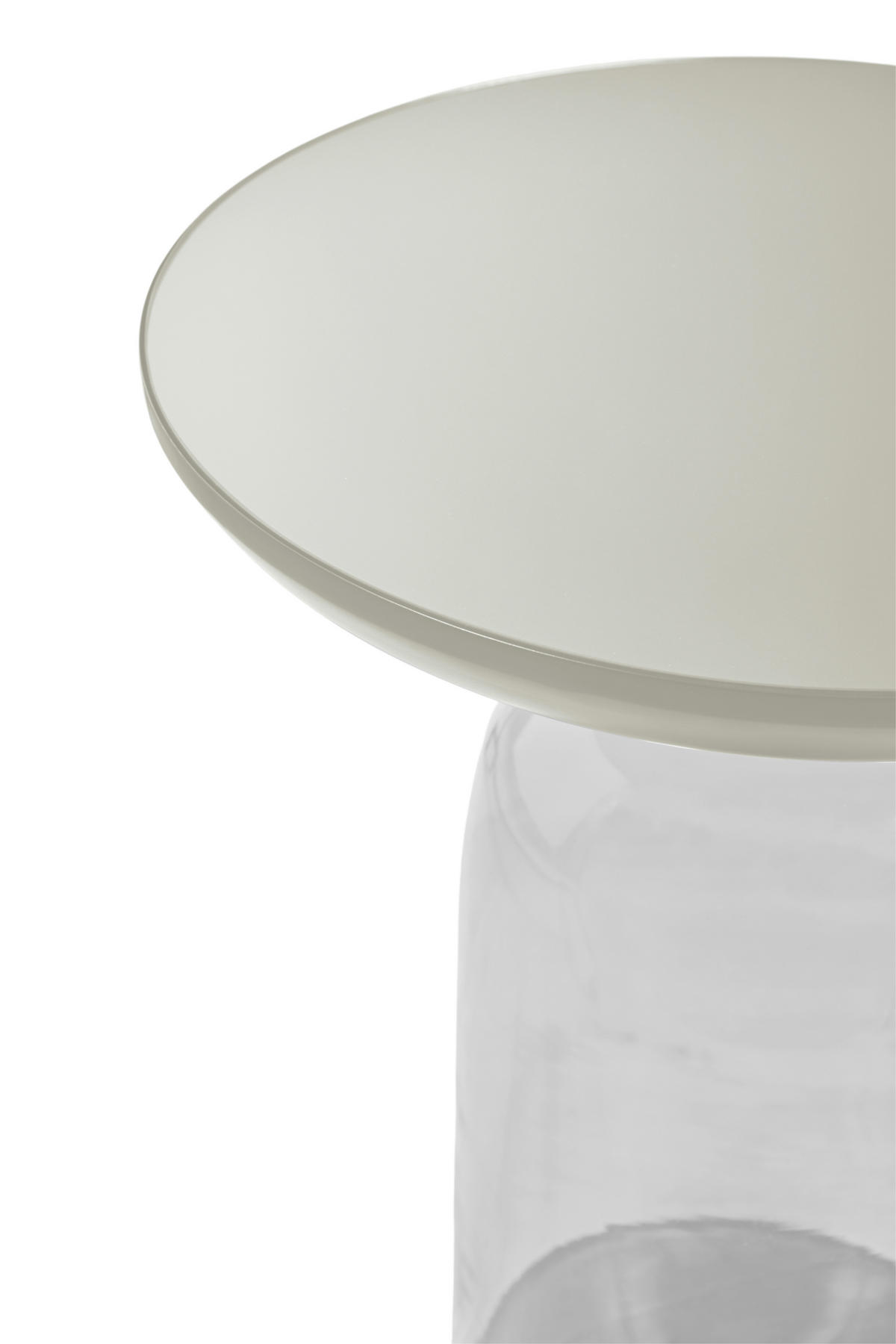 BEISTELLTISCH 50/50/56 cm Hellgrau, Transparent rund  - Transparent/Hellgrau, Design, Glas/Metall (50/50/56cm) - Livetastic