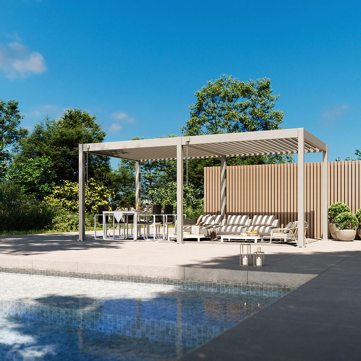 PERGOLA 300/600/255 cm   - Perlmutt, Basics, Metall (300/600/255cm) - Gardenson
