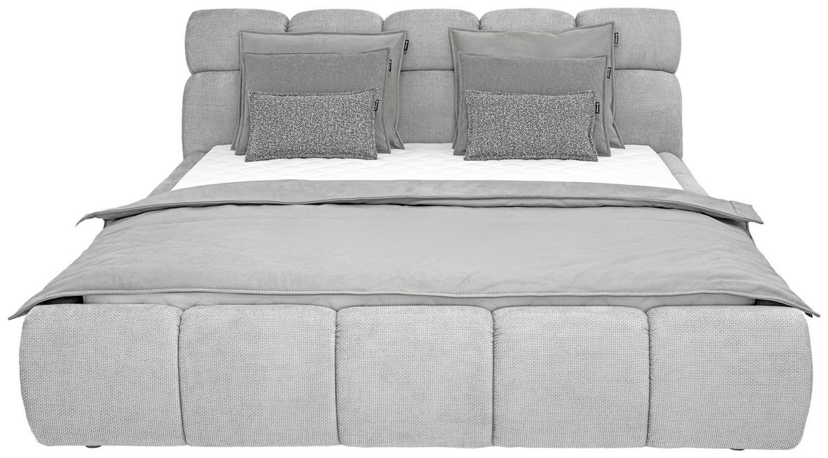 POLSTERBETT 160/200 cm  in Silberfarben  - Silberfarben/Schwarz, Design, Kunststoff/Textil (160/200cm) - Esposa