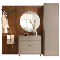 GARDEROBE  in 243,2/217,3/39,6 cm  - Kaschmir/Nussbaumfarben, Design, Glas/Holz (243,2/217,3/39,6cm) - Invivus