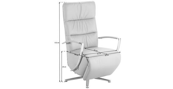 RELAXSESSEL in Leder Silberfarben  - Chromfarben/Silberfarben, Design, Leder/Metall (64/112/80cm) - Cantus