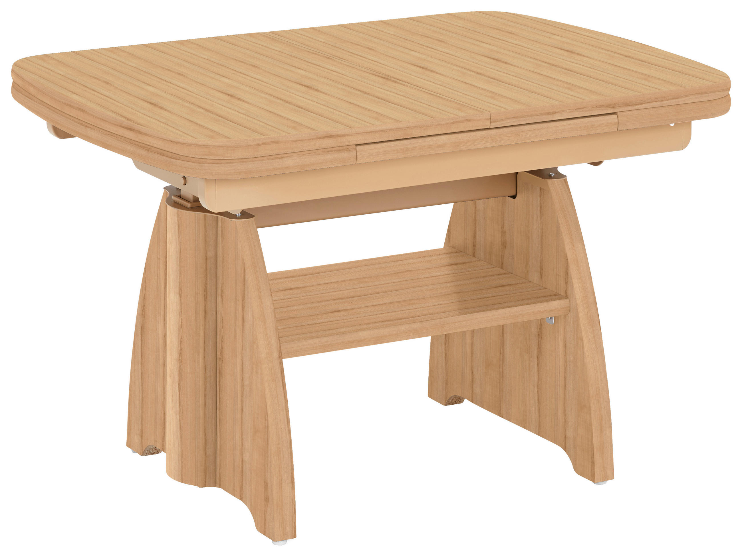 COUCHTISCH in Metall, Holzwerkstoff 125-165,5/71/56-75 cm  - Eichefarben, Konventionell, Holzwerkstoff/Metall (125-165,5/71/56-75cm) - Venda