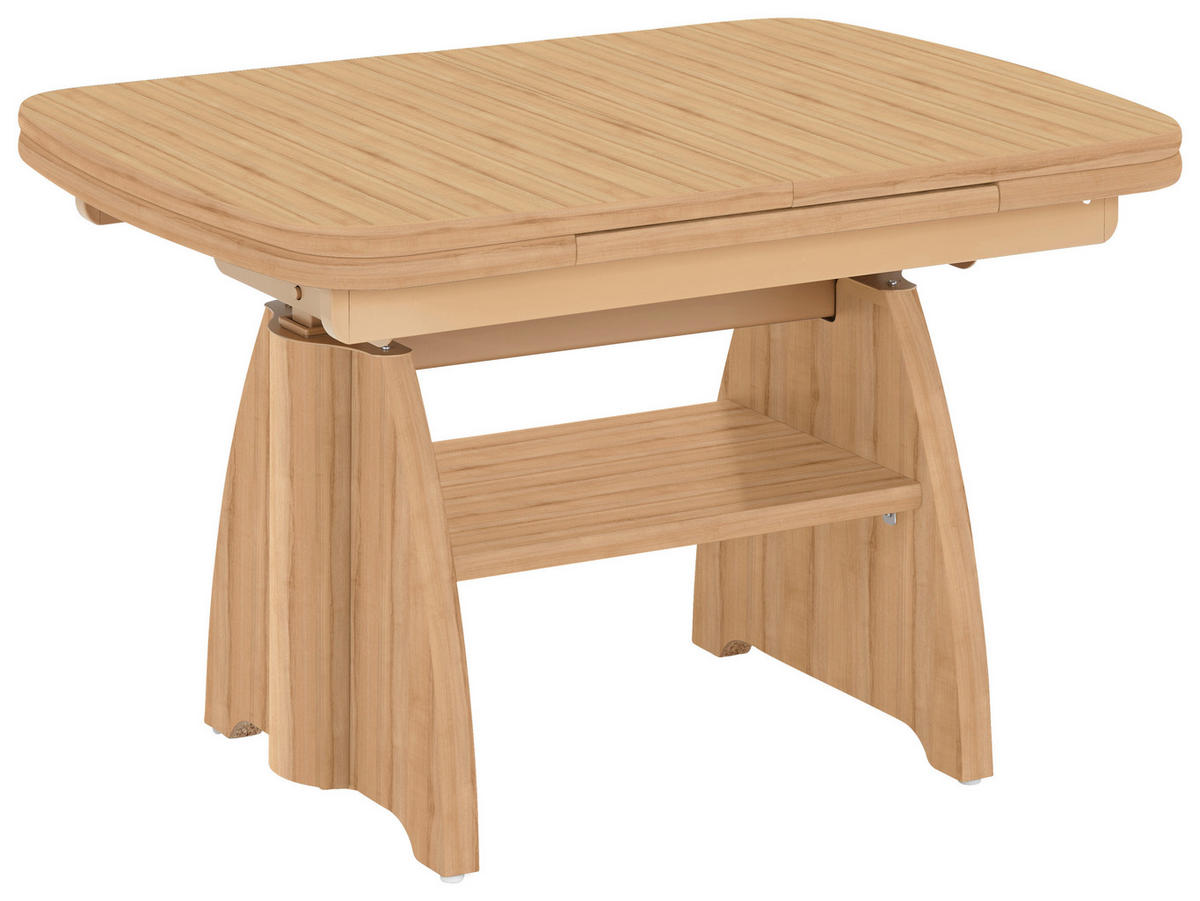 COUCHTISCH Metall, Holzwerkstoff 125-165,5/71/56-75 cm  - Eichefarben, Konventionell, Holzwerkstoff/Metall (125-165,5/71/56-75cm) - Venda