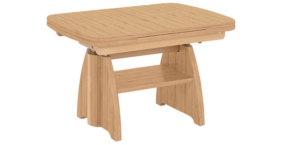 COUCHTISCH Eiche furniert 125-165,5/71/56-75 cm rechteckig Eichefarben  - Eichefarben, KONVENTIONELL, Holzwerkstoff/Metall (125-165,5/71/56-75cm) - Venda