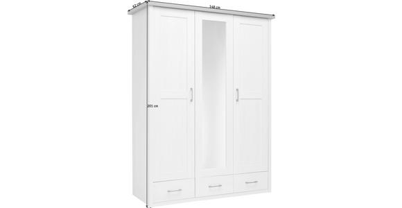 KLEIDERSCHRANK  in Weiß, Trüffeleichefarben  - Trüffeleichefarben/Graphitfarben, LIFESTYLE, Holzwerkstoff/Metall (148/201/62cm) - Carryhome