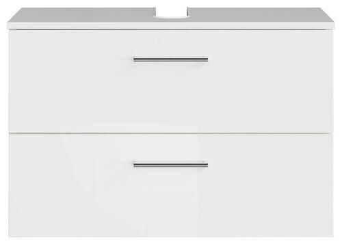 WASCHBECKENUNTERSCHRANK 75/49,8/33,3 cm  - Chromfarben/Weiß Hochglanz, KONVENTIONELL, Holzwerkstoff/Metall (75/49,8/33,3cm) - Sadena