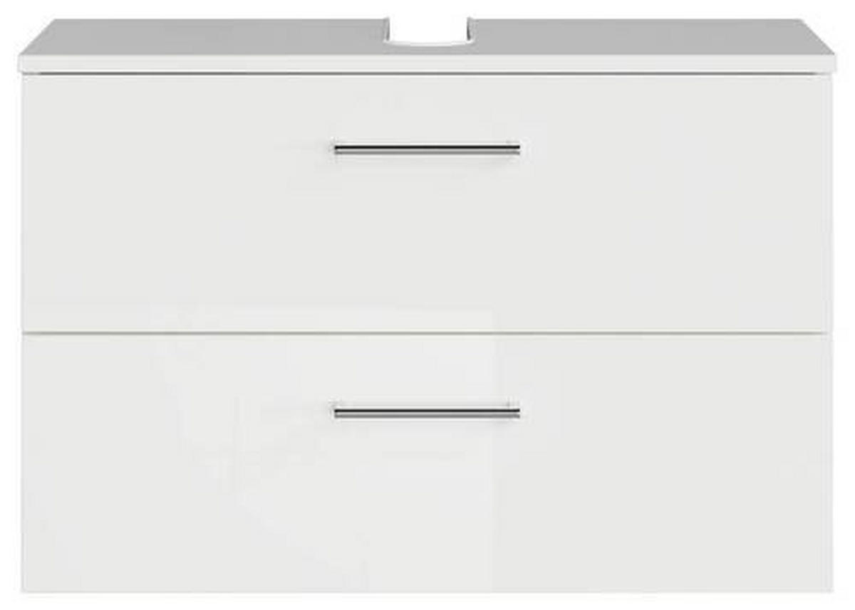 WASCHBECKENUNTERSCHRANK 75/49,8/33,3 cm  - Chromfarben/Weiß Hochglanz, KONVENTIONELL, Holzwerkstoff/Metall (75/49,8/33,3cm) - Sadena