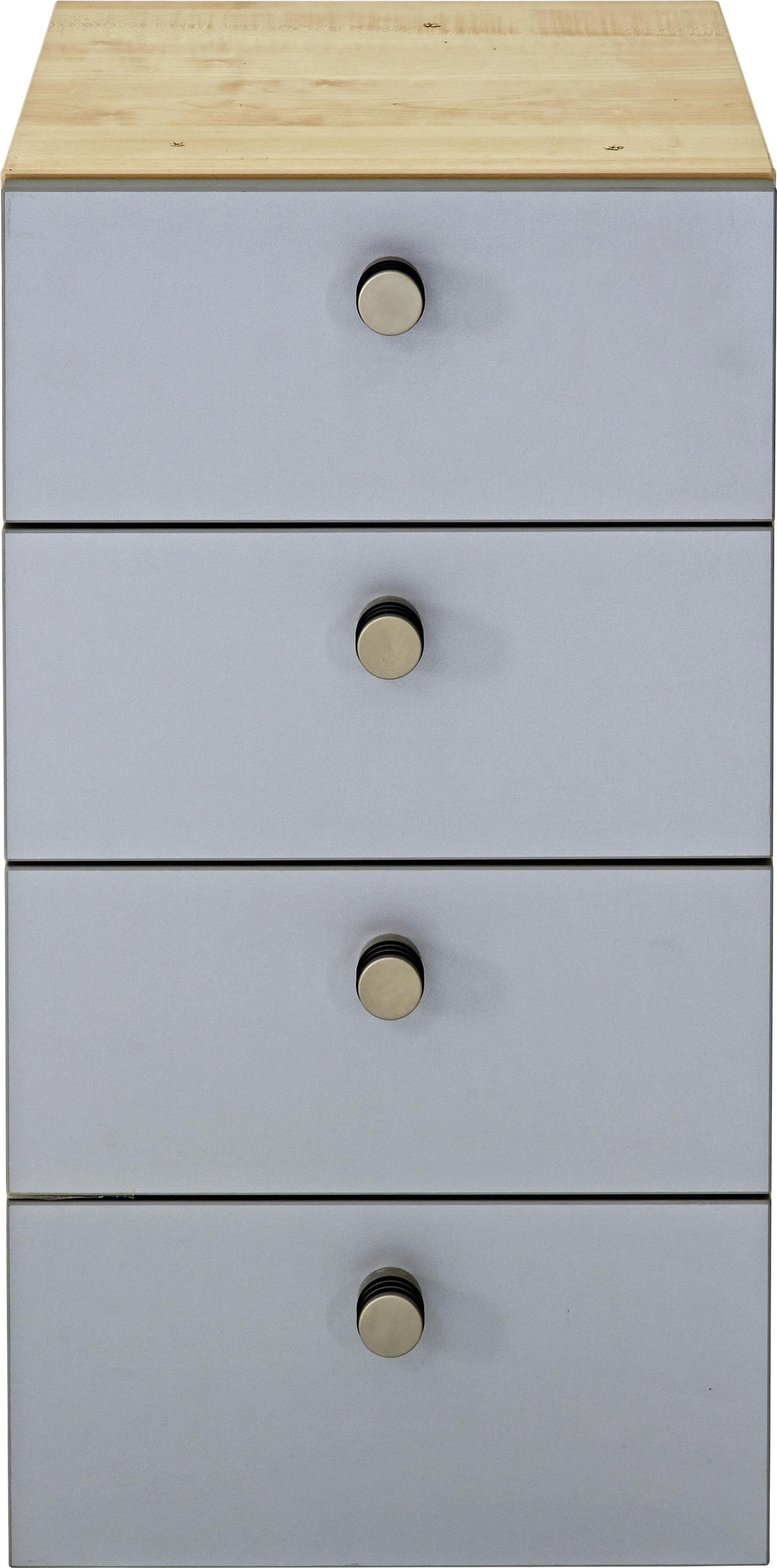 ANSTELLCONTAINER 40/74,8/42 cm  - Silberfarben/Ahornfarben, KONVENTIONELL, Holzwerkstoff/Metall (40/74,8/42cm) - Venda