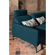 ECKSOFA in Flachgewebe, Struktur Petrol  - Anthrazit/Petrol, Design, Textil/Metall (254/230cm) - Ambiente