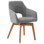 ARMLEHNSTUHL in Textil, Holz Wildeiche, Hellgrau  - Wildeiche/Hellgrau, Design, Holz/Textil (57/84/57cm) - Voleo