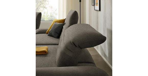 ECKSOFA  in Teddystoff Dunkelbraun  280/170-195 cm  - Dunkelbraun/Schwarz, Design, Textil/Metall (280/170-195cm) - Dieter Knoll