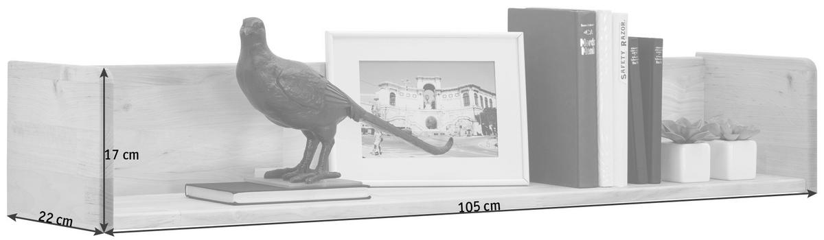 WANDBOARD in 105/17/22 cm Erlefarben  - Erlefarben, Natur, Holz (105/17/22cm) - Linea Natura