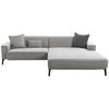 ECKSOFA in Flachgewebe Grau  - Schwarz/Grau, Design, Textil/Metall (285/190cm) - Johann Jakob