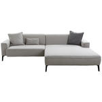 ECKSOFA in Flachgewebe Grau  285/190 cm  - Schwarz/Grau, Design, Textil/Metall (285/190cm) - Johann Jakob