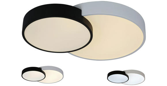 LED-DECKENLEUCHTE 55/40/12,7 cm - Schwarz/Weiß, Design, Kunststoff/Metall (55/40/12,7cm) - Ambiente