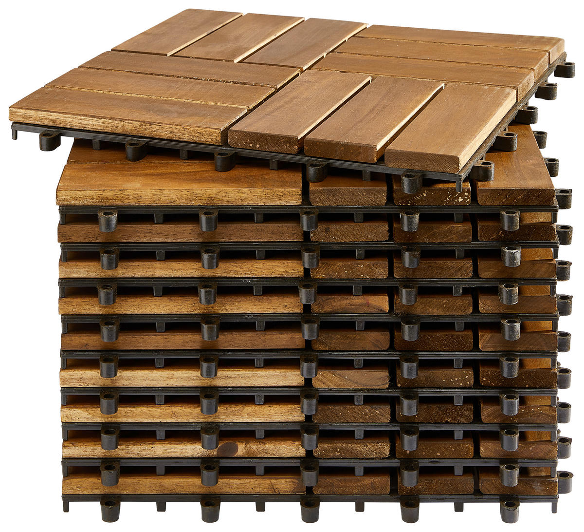 TERRASSENFLIESE - Dunkelbraun/Schwarz, Modern, Holz/Kunststoff (30/30/2,4cm) - Ambia Garden