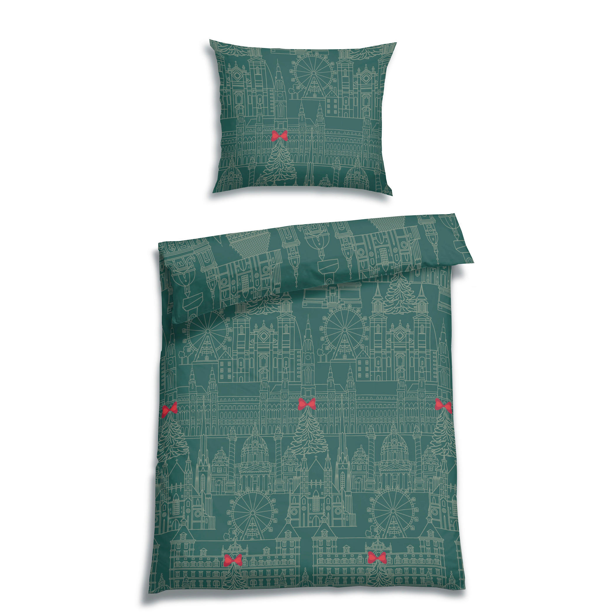 BETTWÄSCHE 2-teilig Flanell 140/220 cm  - Smaragdgrün, Basics, Textil (140/220cm) - Florella