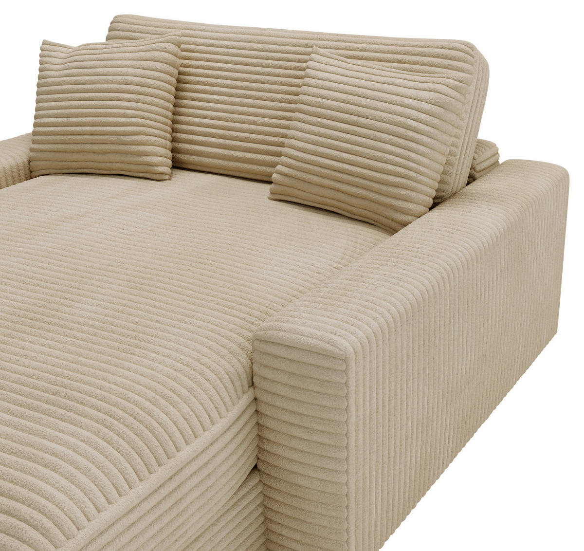 XXL-SESSEL in Cord Beige  - Beige/Schwarz, Modern, Kunststoff/Textil (160/87/190cm) - Carryhome