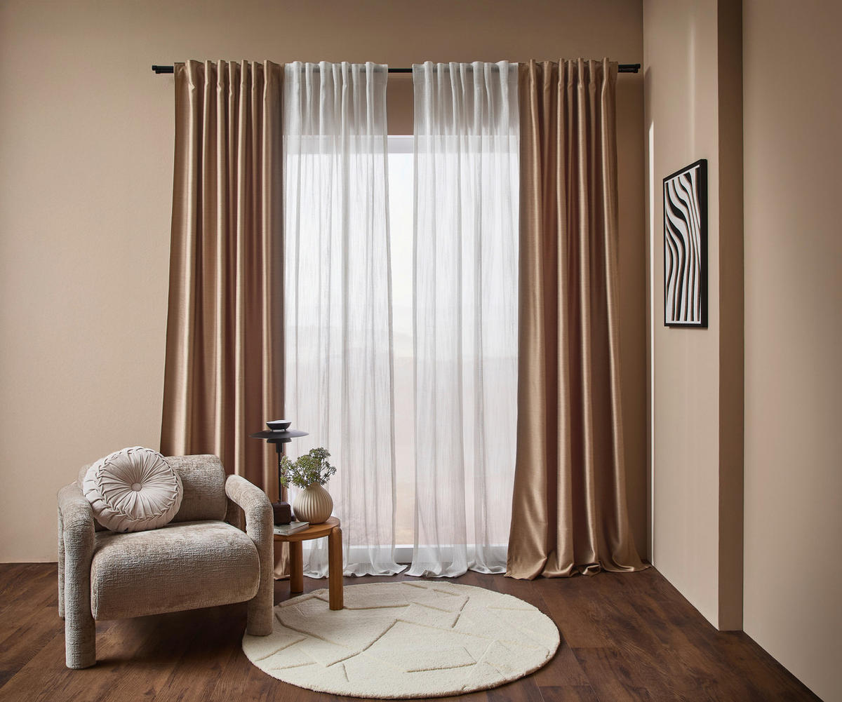 FERTIGVORHANG  blickdicht   140/260 cm  - Braun, Design, Textil (140/260cm) - Dieter Knoll