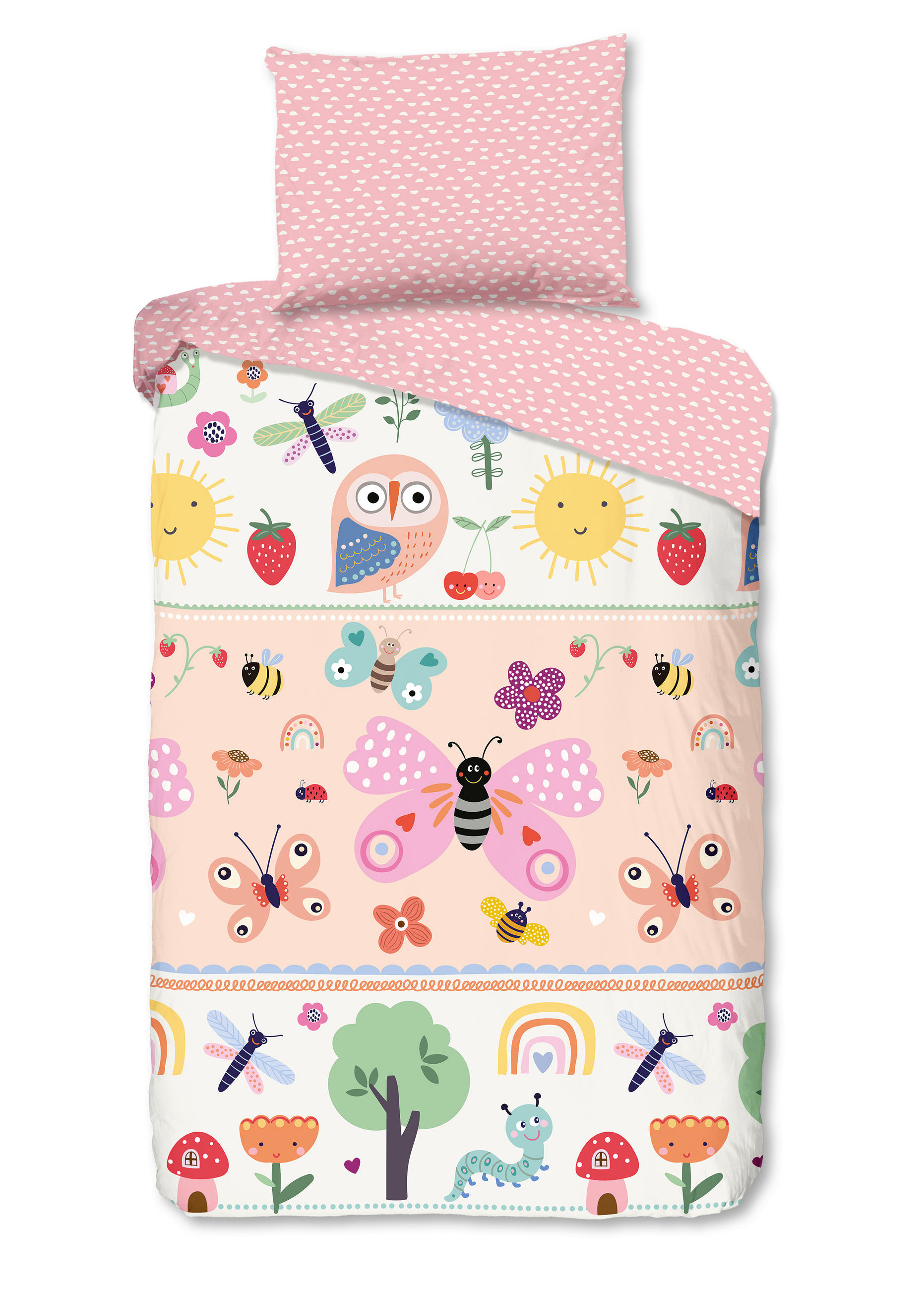 KINDERBETTWÄSCHE 140/200 cm  - Champagner/Pastellblau, Basics, Textil (140/200cm)