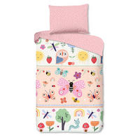 KINDERBETTWÄSCHE 140/200 cm  - Champagner/Pastellblau, Basics, Textil (140/200cm)