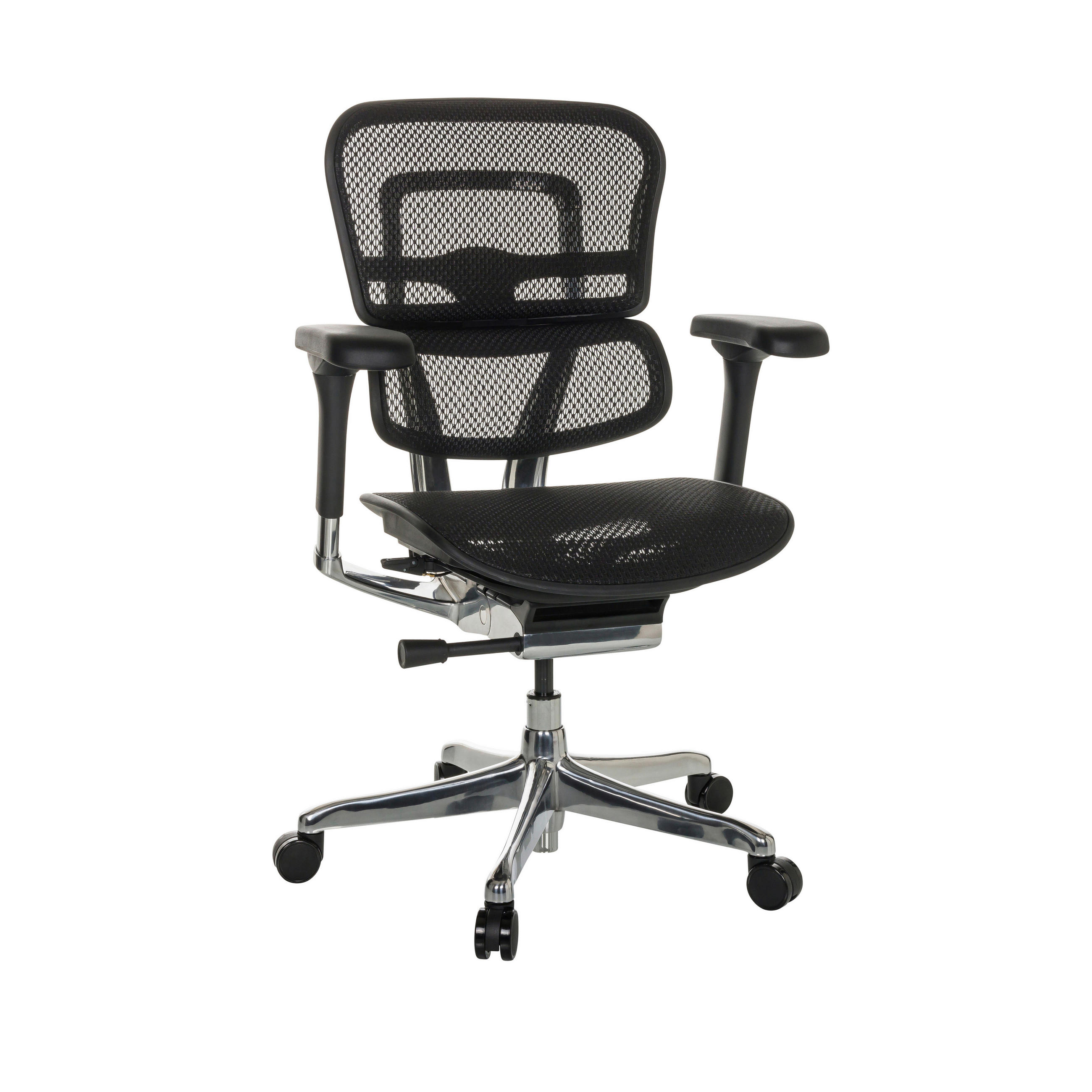 DREHSTUHL Netz Schwarz  - Silberfarben/Schwarz, Basics, Kunststoff/Textil (69/107-122/64cm) - MID.YOU