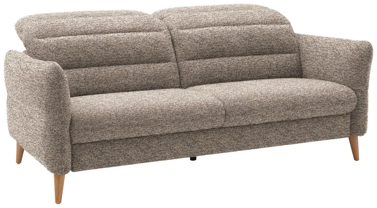 2-SITZER-SOFA in Webstoff Beige  - Eiche Bianco/Beige, Design, Holz/Textil (192-220/85-106/98-112cm) - Dieter Knoll